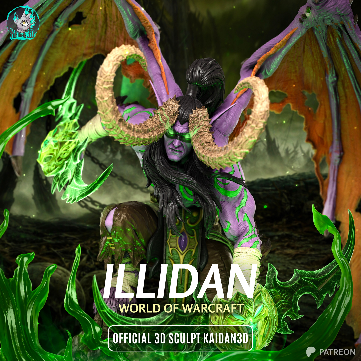 Illidan Résine de Collection Yagami Studio Figurine et statue résine de collection manga animé comics imprimé et peinte à la main