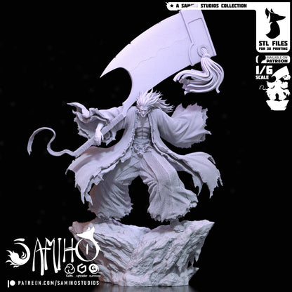 Zaraki Kenpachi Résine de Collection Yagami Studio Figurine et statue résine de collection manga animé comics imprimé et peinte à la main