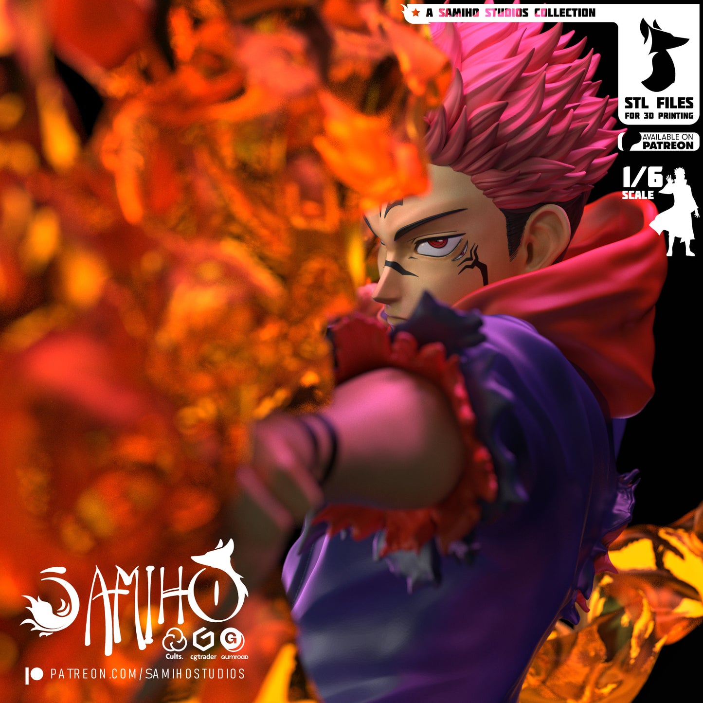 Figurine résine Sukuna Yuji Jujutsu Kaisen 