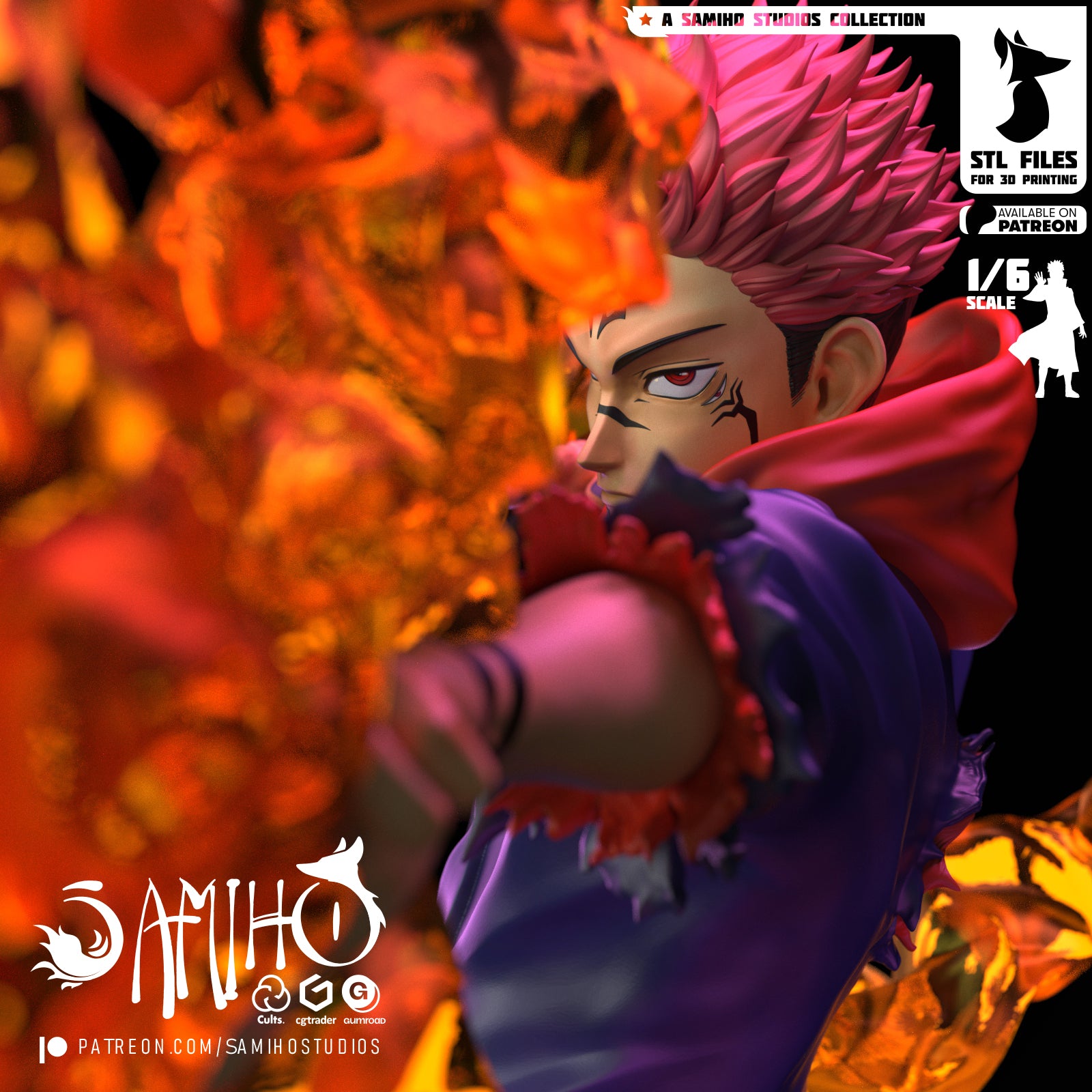 Figurine résine Sukuna Yuji Jujutsu Kaisen 