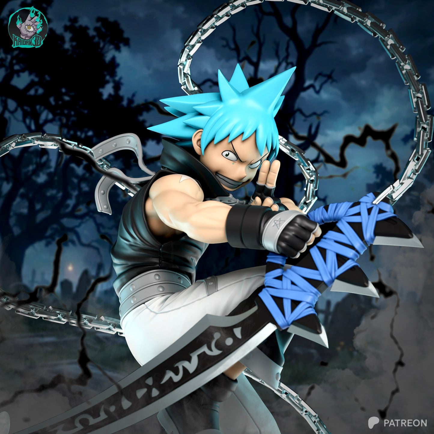 Black Star Résine de Collection Yagami Studio Figurine et statue résine de collection manga animé comics imprimé et peinte à la main
