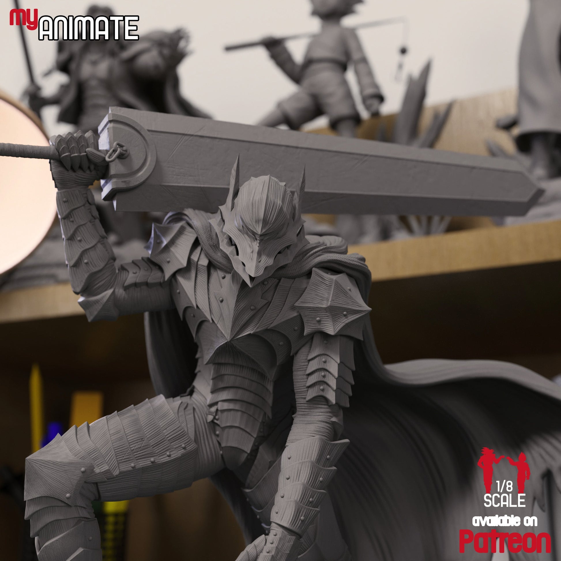 Guts Armure du Loup Résine de Collection Yagami Studio Figurine et statue résine de collection manga animé comics imprimé et peinte à la main