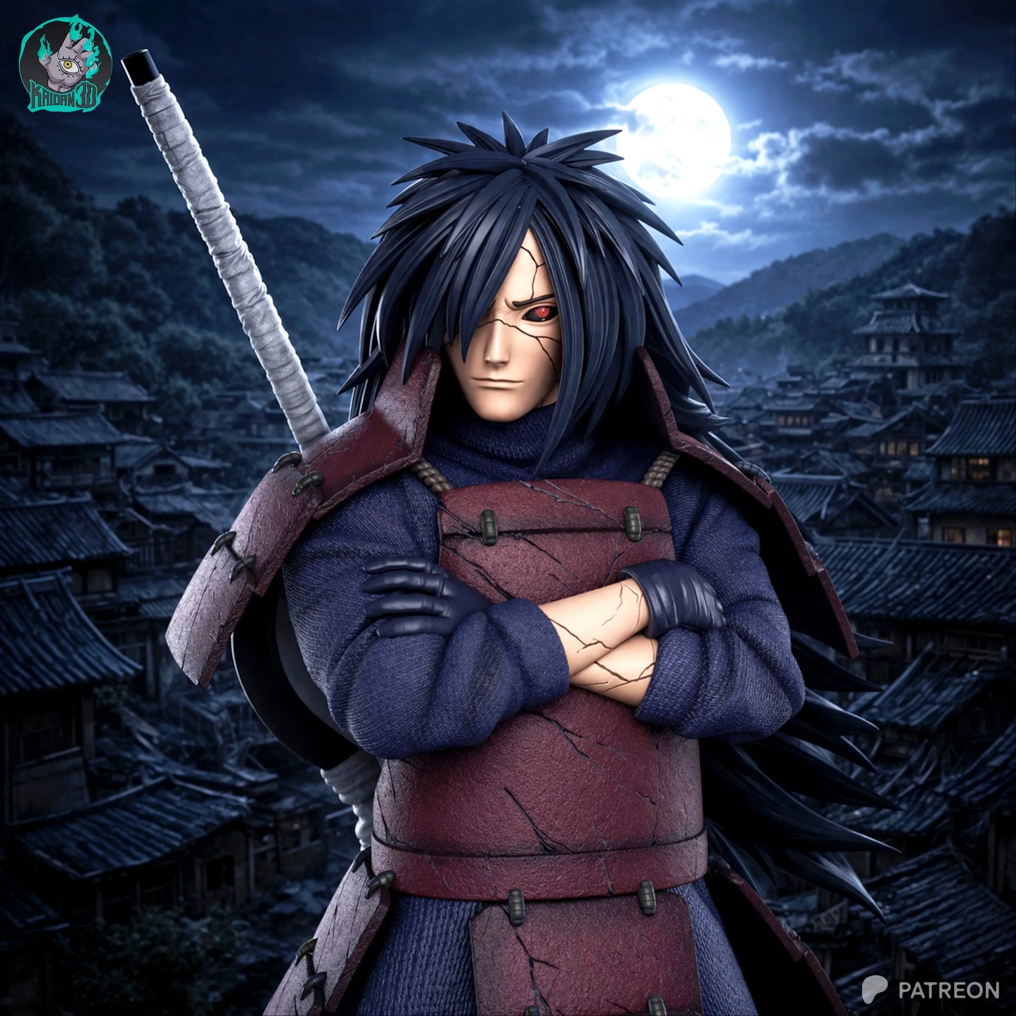 Madara Uchiwa Résine de Collection Yagami Studio Figurine et statue résine de collection manga animé comics imprimé et peinte à la main